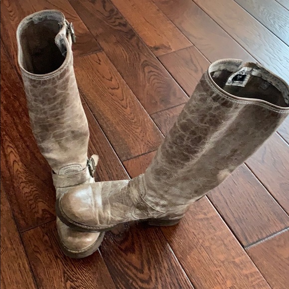 Frye Shoes - Frye distressed tall brown boots